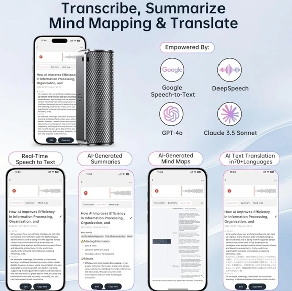 AI Voice Recorder with Real-Time Transcription & Translation - Picture 3 of 10